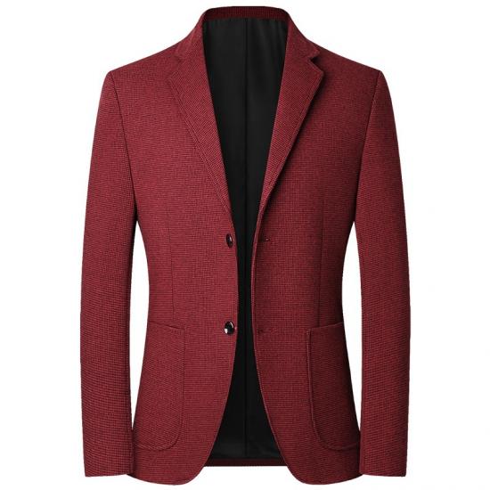 Men's Spring Autumn Four-season Version Thin Solid Color Size Plus Size Collar Suit Casual Wear Versatile Temperament Suit Coat
