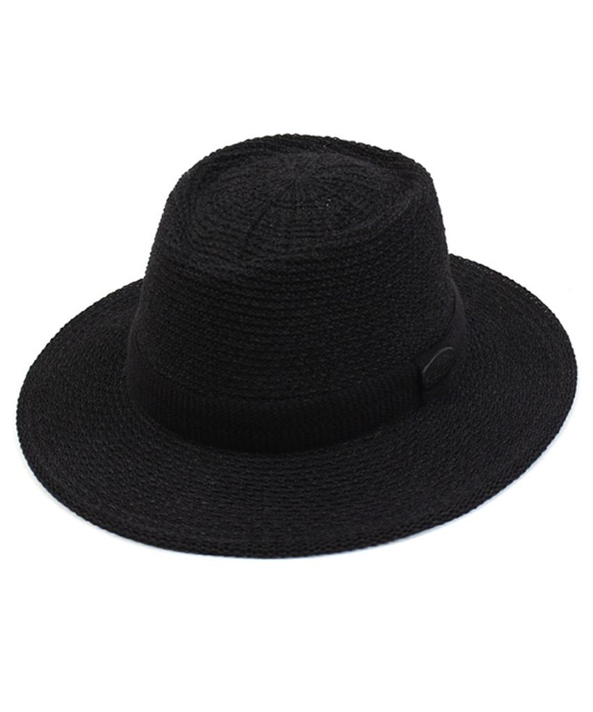 Yunibeosyeolkemiseuteuli Black Long Knit Fedora Summer Fedora