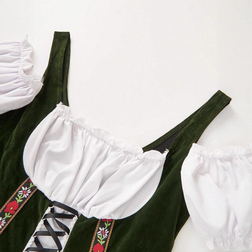 Rochie Velvet Nouă Germană Oktoberfest Tradițională Bavareză Grădină de Bere pentru Femei