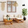 Garden Furniture Set - EXCLUSIVE HOUSE - 5 Pieces - Solid Acacia Wood - Removable Cream Cushions - Modular