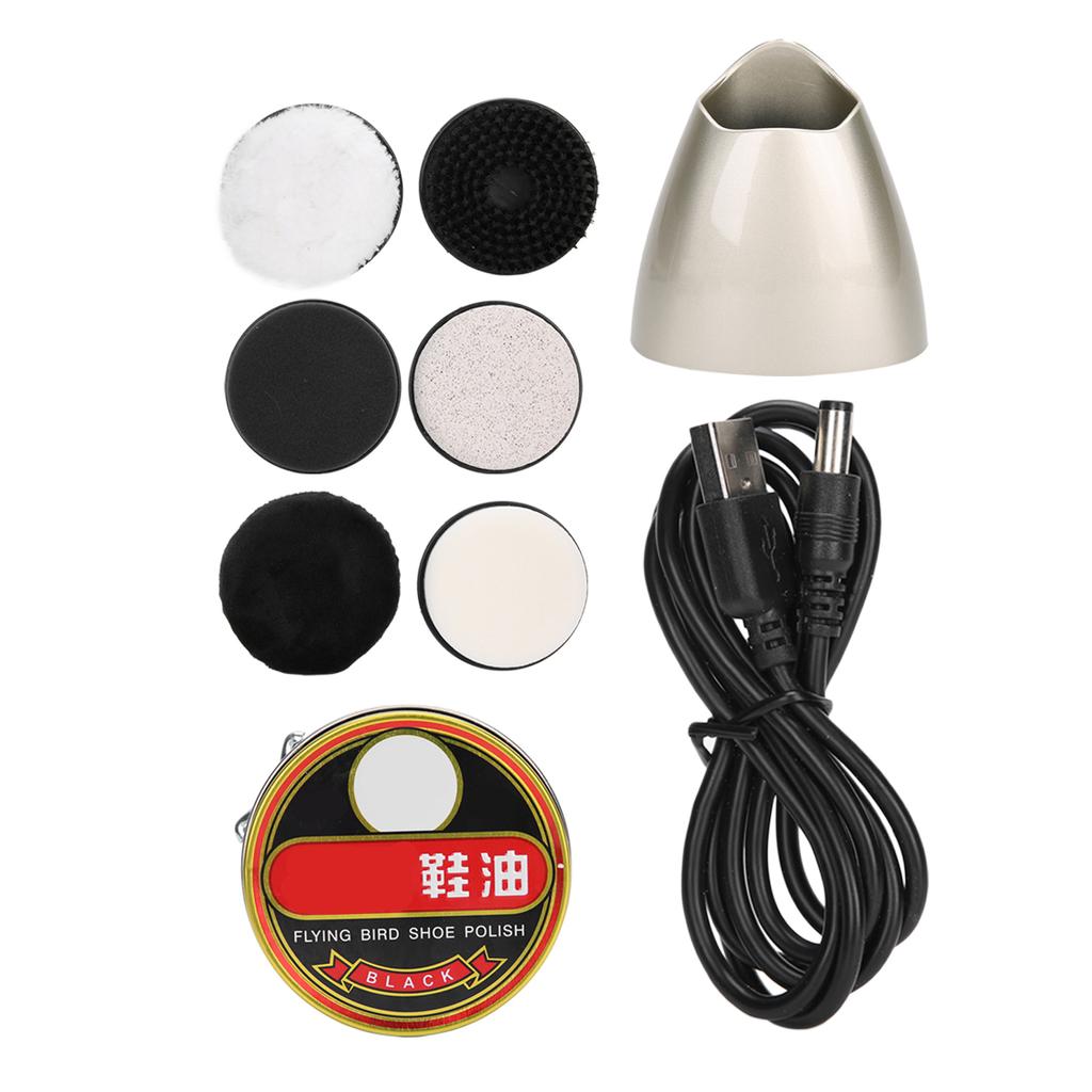 Electric Shoe Polisher Rechargeable Shoe Cleaning Leather Care Portable Handheld Shoe Shine Kit