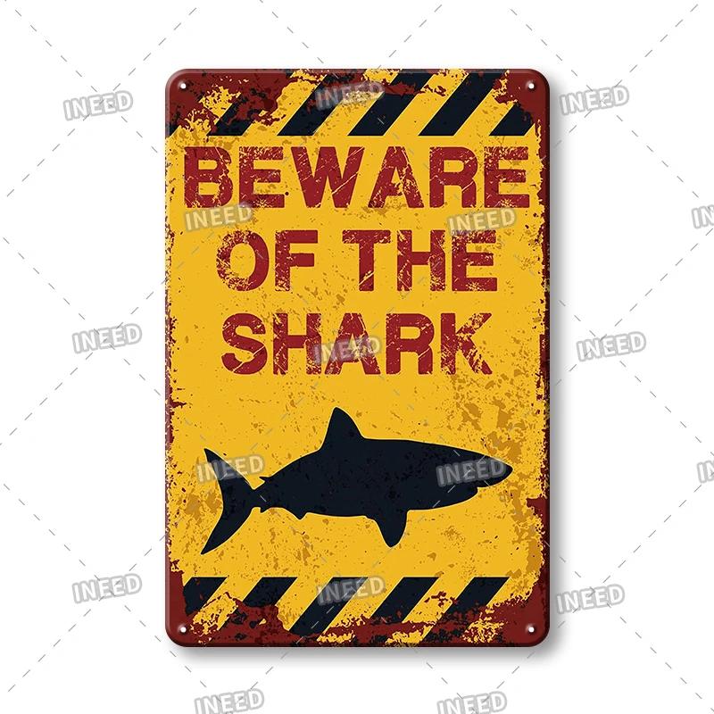 BEWARE OF Dog Cat Chicken Retro Plaque Metal Tin Signs Garden Yard Home Decoration Caution Kraken Plate Animal Warning Sign