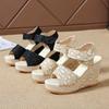 Fashion Ladies New Fish Mouth Shoes Fashion Wedges Mesh Sandals Women Peep Toe Platform High Heel Sandals Sexy Dress Women Sandalias