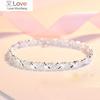 925 Sterling Silver X Bracelets Zircon Cross Charm Bracelets for Women Paired Bracelets Accessories Silver 925 Jewelry Bangles