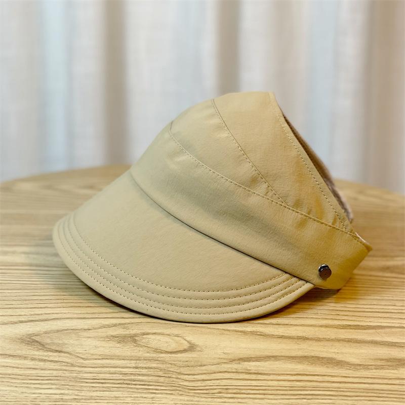 Summer Women New Sun Hat Breathable Hollow Top Quick Dry Tie Ponytail Sun Protection Duck Tongue Hat