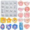 Molde de silicona para llavero, molde de epoxi, pegatinas bonitas, molde colgante de cristal Diy