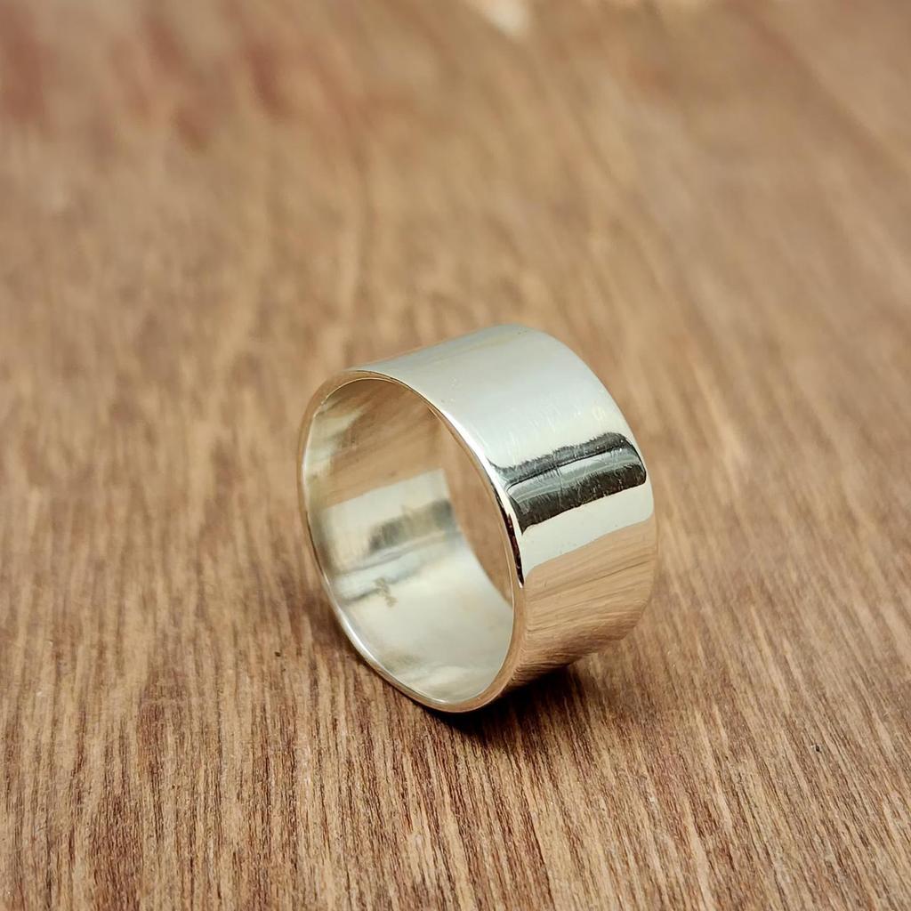 10 MM Sterling Silber Boho Band Daumen Graviert Ring Schmuck
