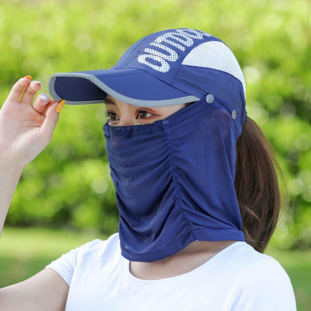 Sun Hat Wide Brim Baseball Cap Neck Cover Face Cover Cap Protective Sun Protection Hat Outdoor