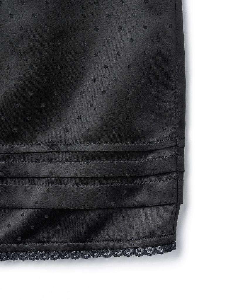 Tudment Satin Dot Midi Skirt_Black