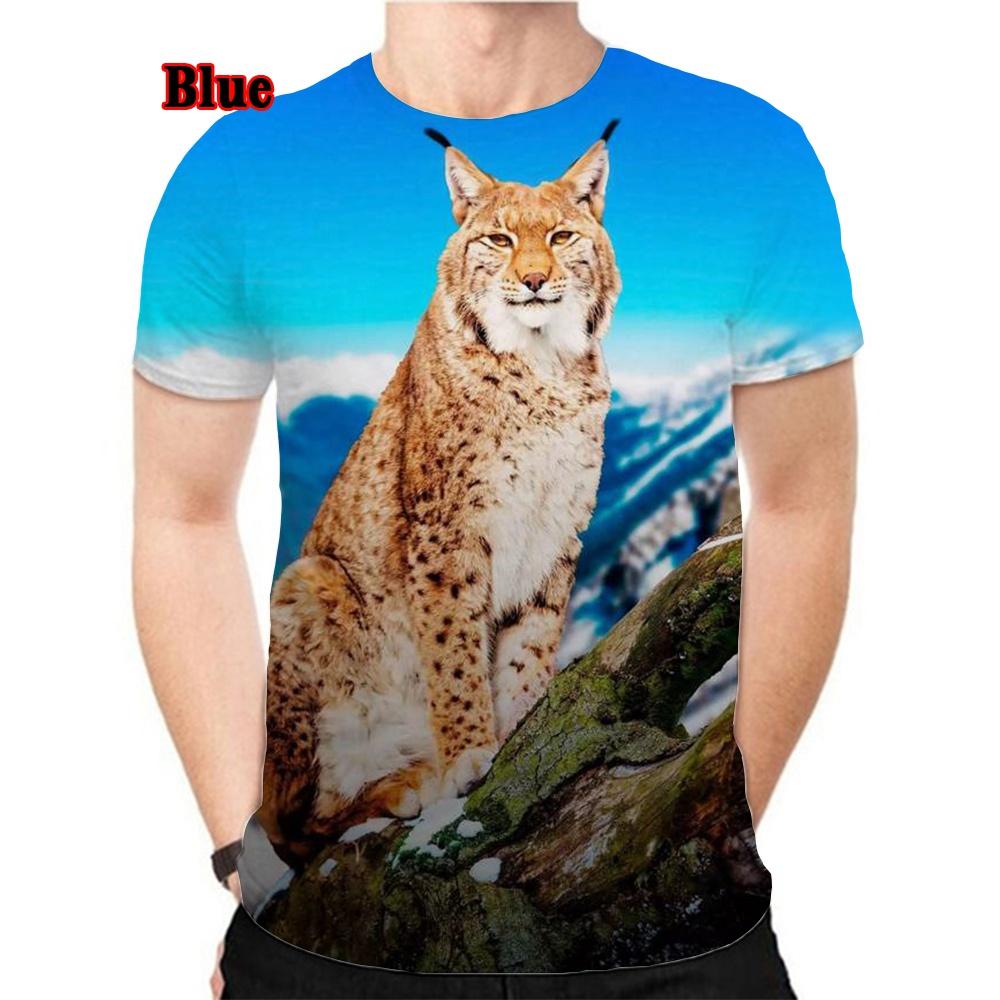 Männer Frau Frühling/Sommer Bedruckt 3D Tier Luchs Harajuku Streetwear Kurzarm Unisex Hip Hop T-Shirt XS-5XL