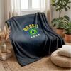 Brasilien Fußball Bedruckte Flanelldecke Hautfreundlich Warm Dekorativer Überwurf für Innen Couch Bett Tägliche Nutzung