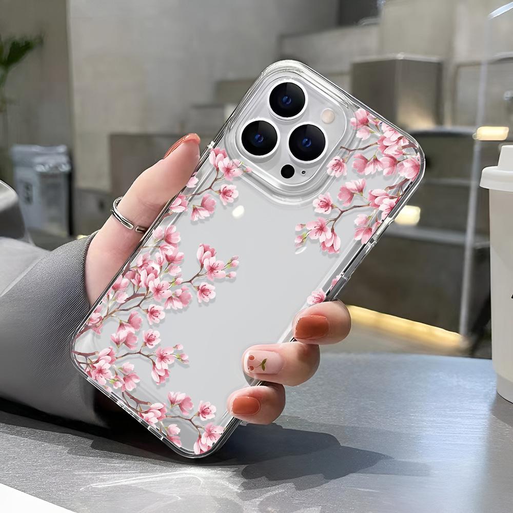 Clear Flower Phone Case For IPhone 11 15 17 13 12 14 16 Pro Max Plus 17 Air Soft Silicone Shockproof Cover Bumper Cover Cases