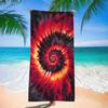 Red Black Spiral Beach Towel Fiery Abstract Pattern Vibrant Colorful Design Quick Dry Towel For Surf Camp Summer