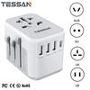 Tessan Adaptor de călătorie universal Adaptor priză de călătorie la nivel mondial cu 3 USB și 1 USB C pentru Marea Britanie / UE / AUS / SUA