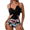 Europees en Amerikaans Split Badpak Dames Effen Kleur Print Bikini Badpak