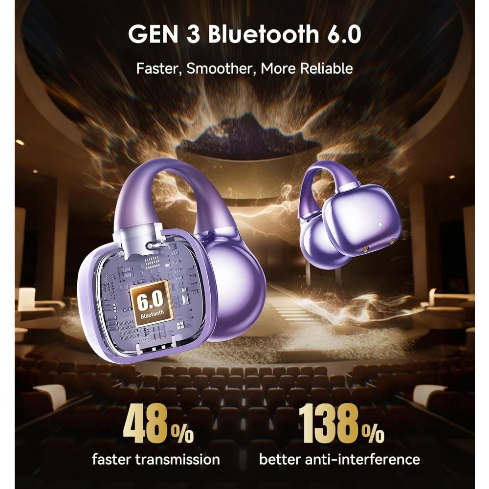 1PACK ear clip type earplug wireless Bluetooth headset IPX5 waterproof grade, suitable for sports running and comfortable lightweight small headset