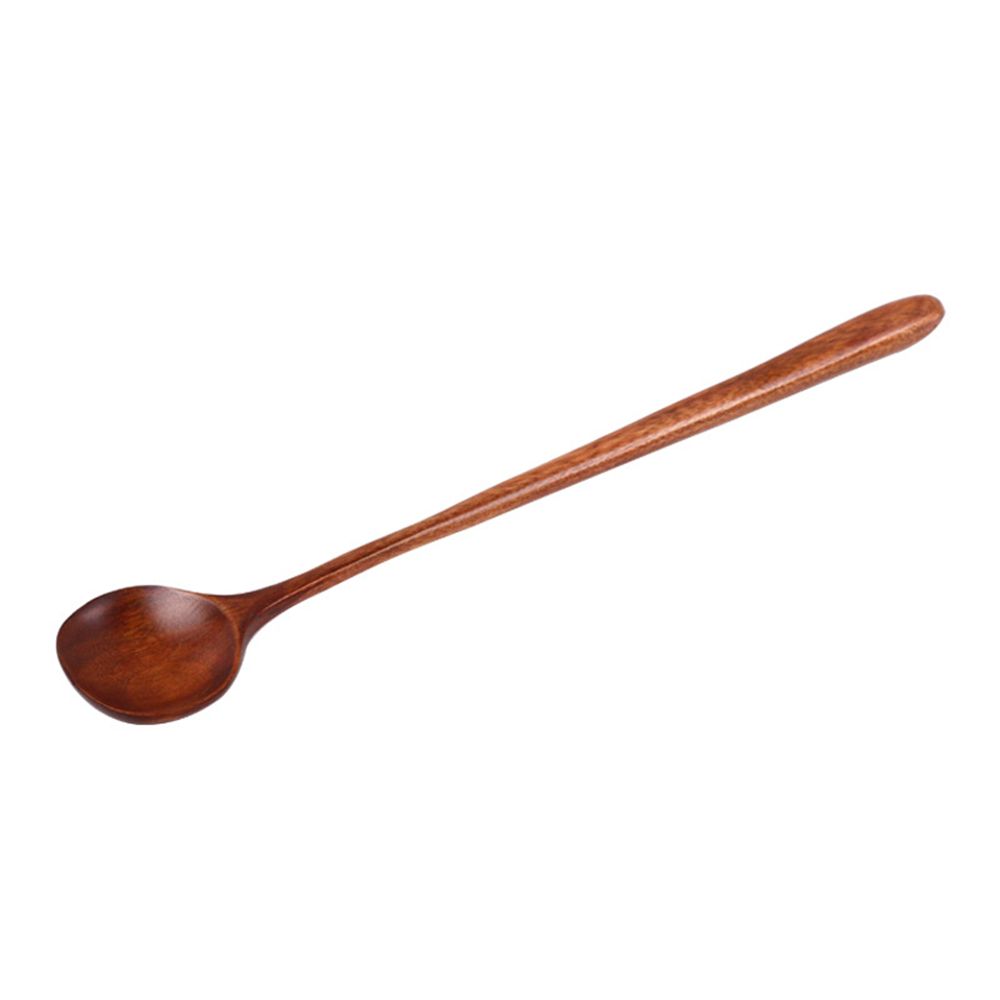 Home Living Porridge Natural Solid Wood Long Handle Soup Scoops Tea Spoons Tableware Wooden Spoon