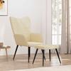 Vidaxl Armchair with Footrest, Cream, Fabric Upholstered