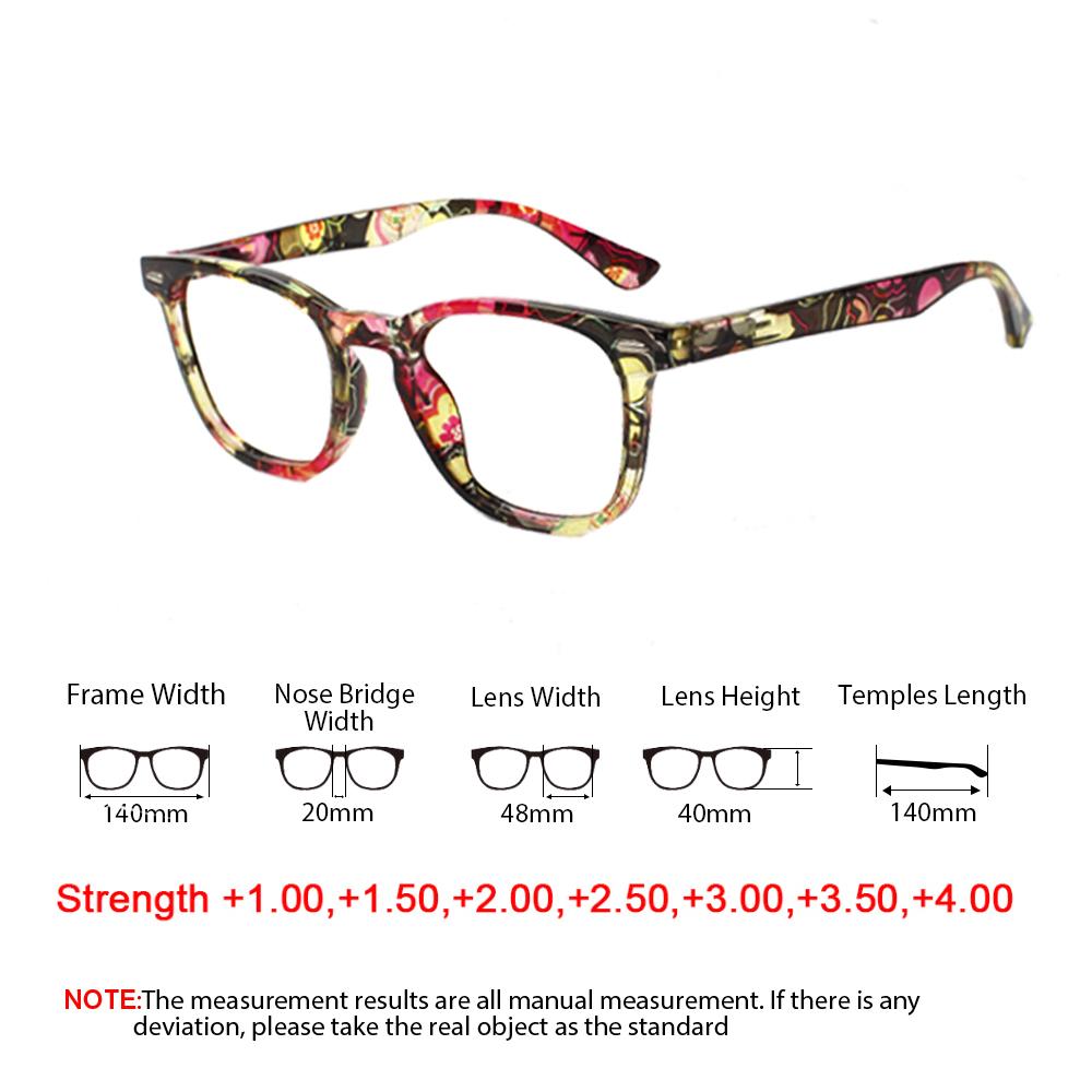 TUREZING Reading Glasses Women's Fashion Flower Pattern HD Lenses Spring HingesPrescription Glasses+1.0+2.0+3.0