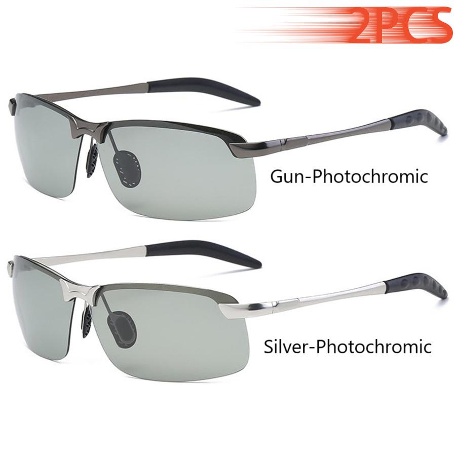Men Photochromic Sunglasses Driving Fishing Chameleon Glasses Change Color Sun Glasses Day Night Vision UV400 Eyewear