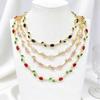 Multicolour Zircon Necklace Light Luxury Crystal Leaf Necklace Elegant Vine Necklace  Women Girls