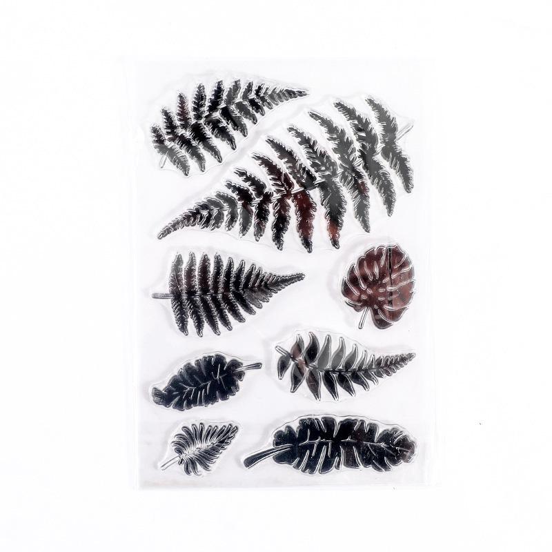 Sellos transparentes de silicona vintage: Números, Plantas y Sellos Postales Ingleses para Decoración de Diario DIY.