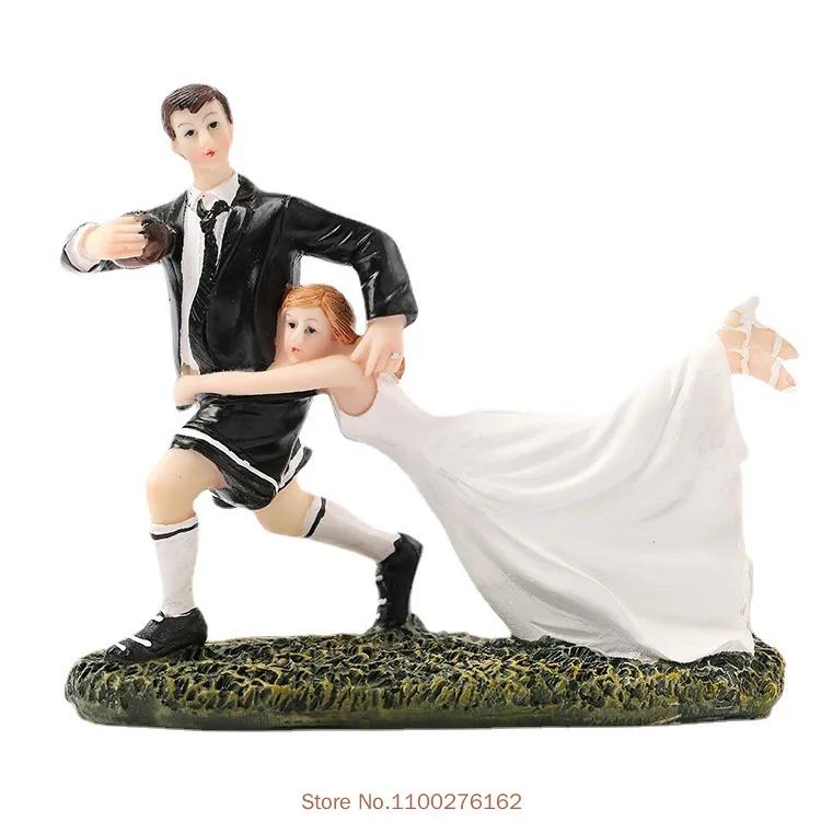 Topper divertenti per torta nuziale Bambole Romantici Sposi Figure Stand Topper Decorazioni Forniture Sposarsi Statuetta in Resina