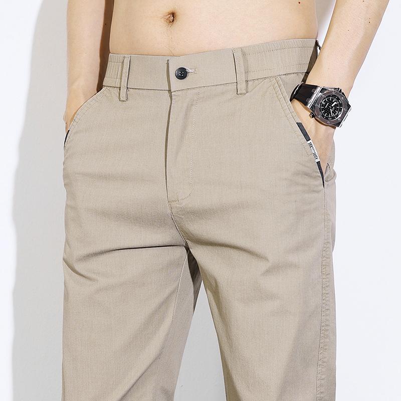 Pantalon d'été fin, ample, jambe droite, tendance, extensible, Slim, léger et polyvalent pour hommes