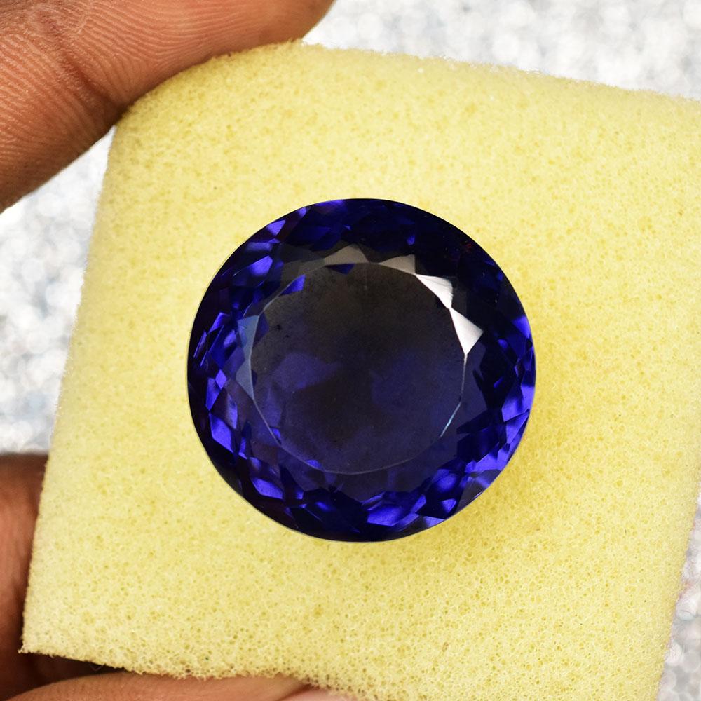 Natural Blue Tanzanite Loose Gemstone Round Cut 61.85 Ct From Tanzania for Jewelry Making and Crafts