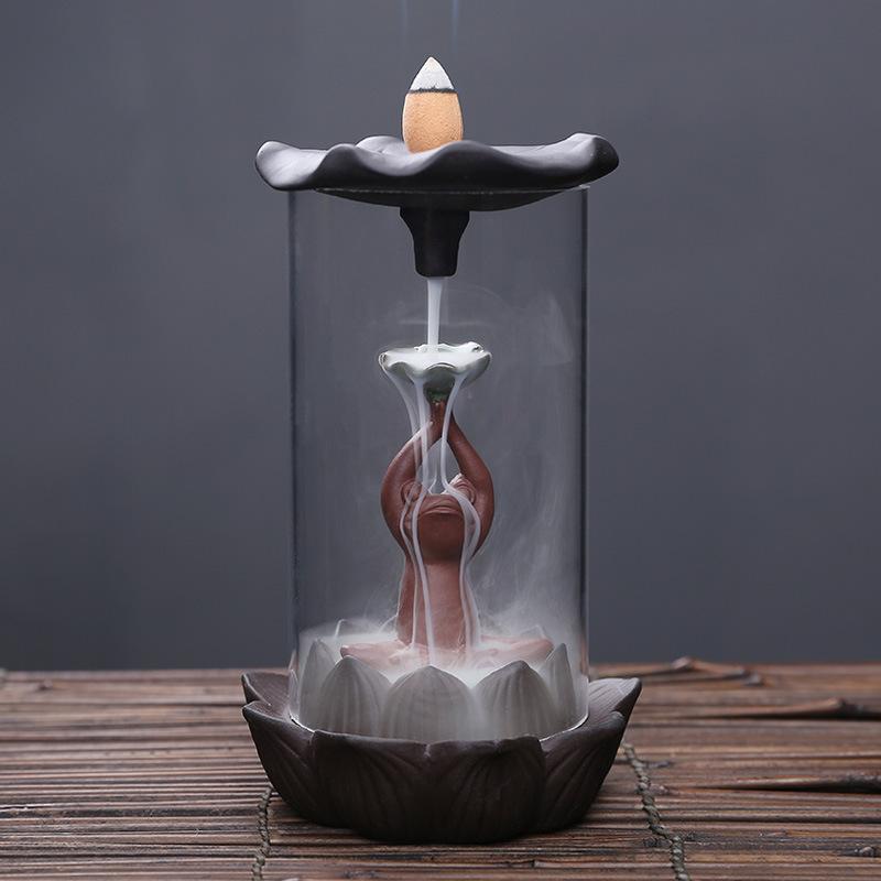 Backflow Incense Burner Creative Ceramic Desktop Ornamental Aromatherapy Stove Windproof Incense Holder