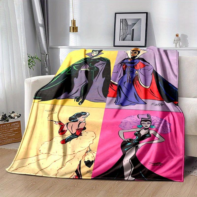 1pc Disney Villains Maleficent Evil Queen Cruella De Vil Sleeping Beauty Home Decorative Throw Blanket Perfect for Couch, Bed, Travel