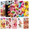 Macaron Ice Cream Cake Doughnut Cover Phone Case For iPhone 16 17 Air 15 14 Pro Max 16E Phone Case 13 Mini 12 11 7 SE 8 Print Pa
