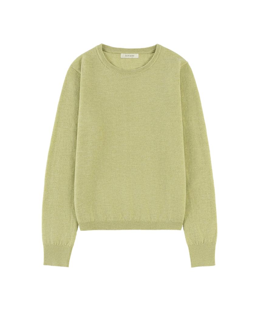 Siyajyu Sikn2175 Basic Round Neck Long Sleeve Knit_Yellow Green