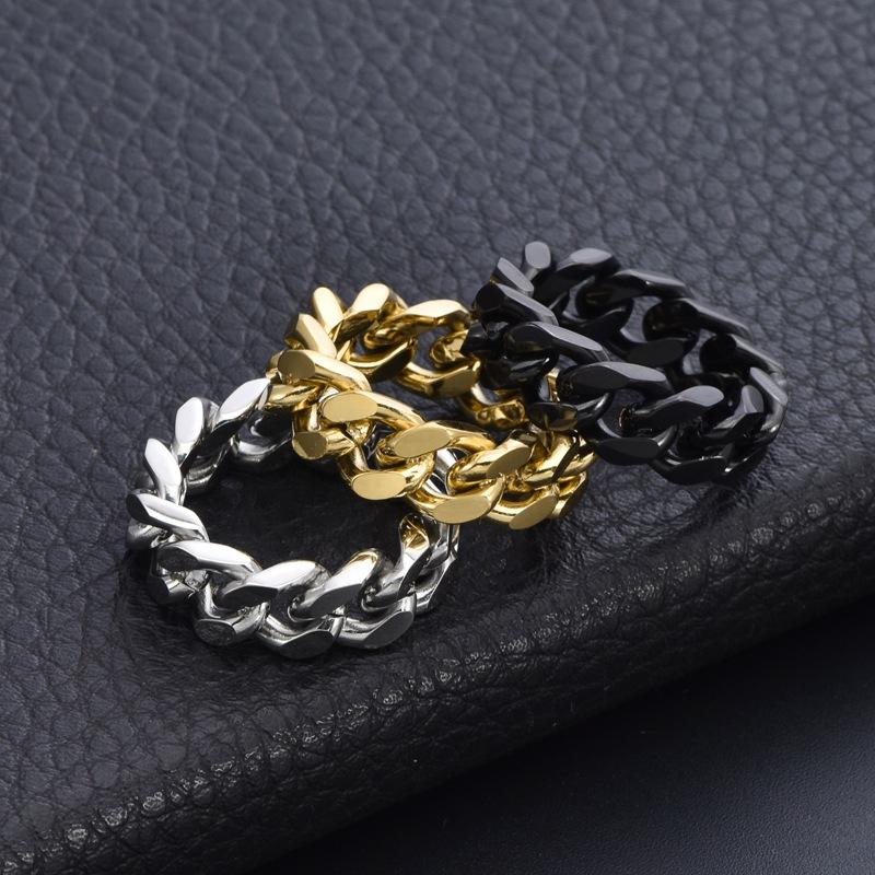 European and American Hipster Jewelry Chain Ring Personalized Men's Trend Simple Jewelry Ring