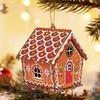 DIY Gingerbread House Rhinestone Painting Kit Christmas 3D Rhinestone Art Puzzle Hanging Ornament for Beginners And Adults Holiday Decor