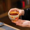 1PC Chinese Style Imitation Firewood Burning Master Teacup Ceramic Household Teacup Simple Retro Style Tea Cup Personal Tea Bowl