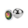 Adult Sexy Sex Product SM Metal Butt Plug Sex Toys for Men and Women Masturbation Anal Expansion Round Anal Plug Medium Silver