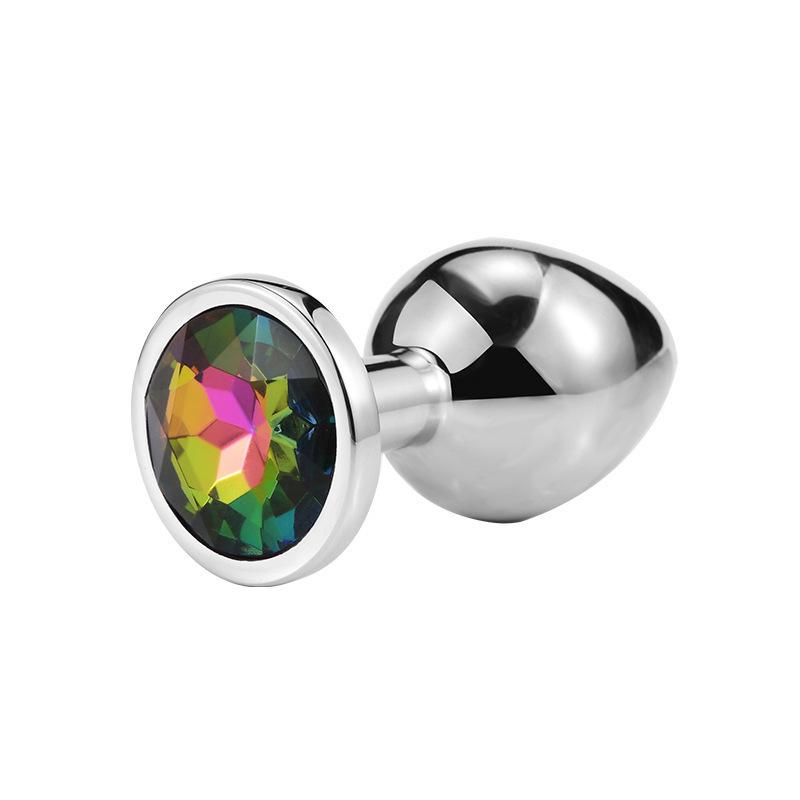 Adult Sexy Sex Product SM Metal Butt Plug Sex Toys for Men and Women Masturbation Anal Expansion Round Anal Plug Medium Silver
