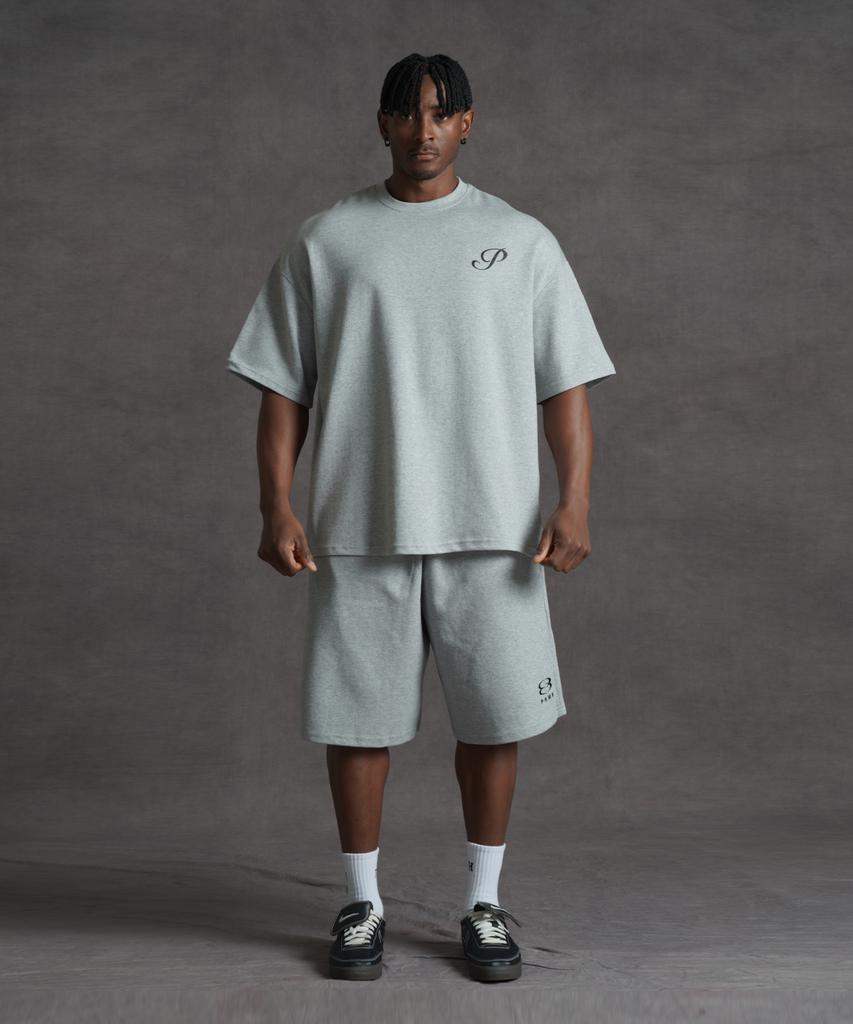 PHERMENON Oversized P Short Sleeve T-Shirt - Gray