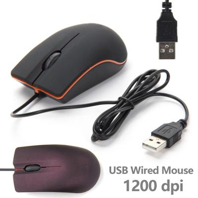 USB Wired Office Mouse Ergonomic 1200DPI 3 Buttons High Precision Mute Desktop Computer Gaming Optical Mouse