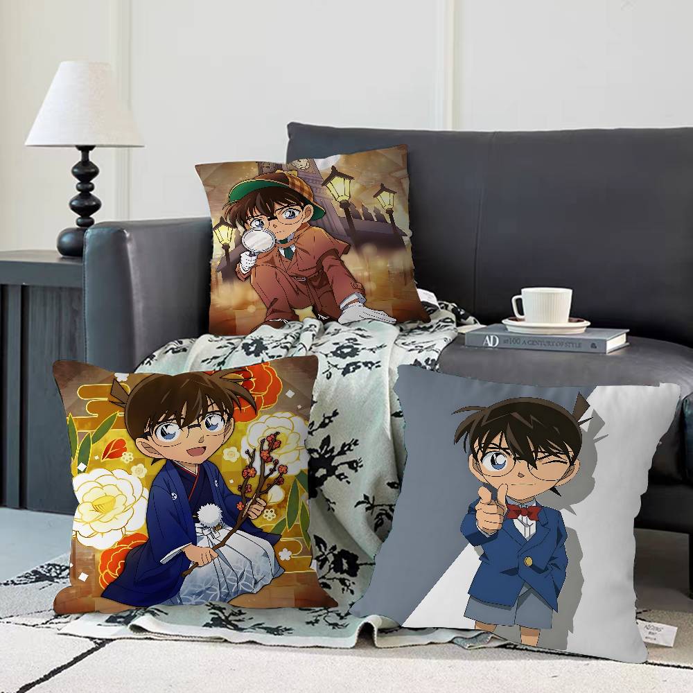 Anime Detective C-Conan Gepersonaliseerde Kussenhoes Kinder Slaapkamer Wild Feest Decor Kussensloop Kind Verjaardag Douche Cadeau