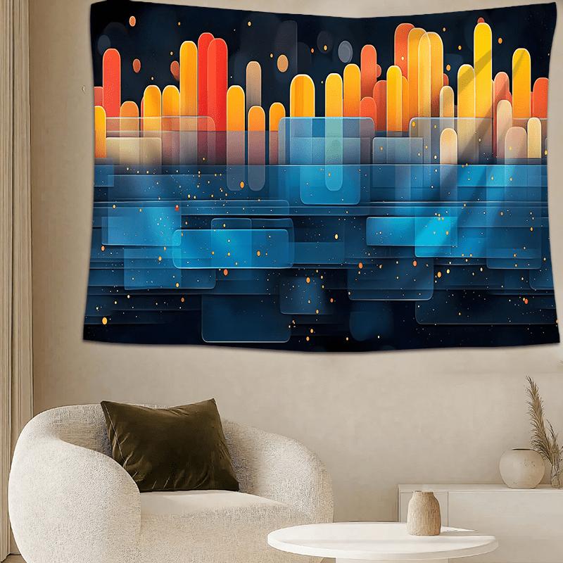Gradient City Skyline Tapestry Will Bring A Sleek Modern Atmosphere To Your Living Room Bedroom Or Apartment Decor