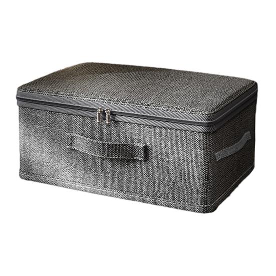 Scatola portaoggetti pieghevole in tessuto, contenitore cubico con coperchio con cerniera, impilabile, organizer per armadio per vestiti, biancheria da letto, giocattoli, coperte