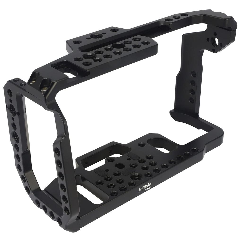 Leftfoto Full Camera Cage for Blackmagic Pocket Cinema BMPCC 4K 6K with NATO Rail Cold Shoe Side Handle Aluminum