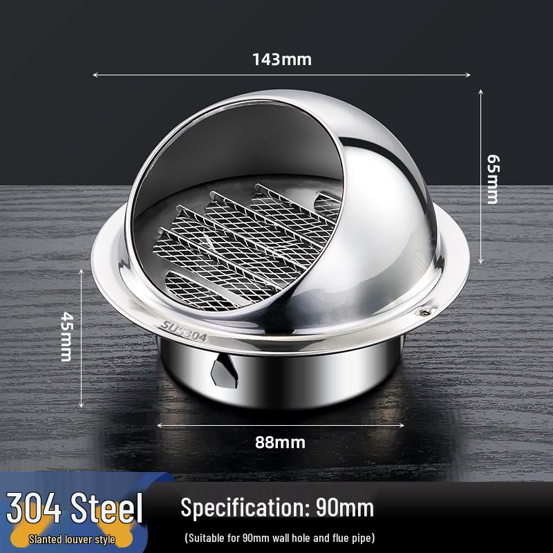 304 Stainless Steel Exterior Wall Windproof Ventilation Cap 201, Rainproof Exhaust Cover