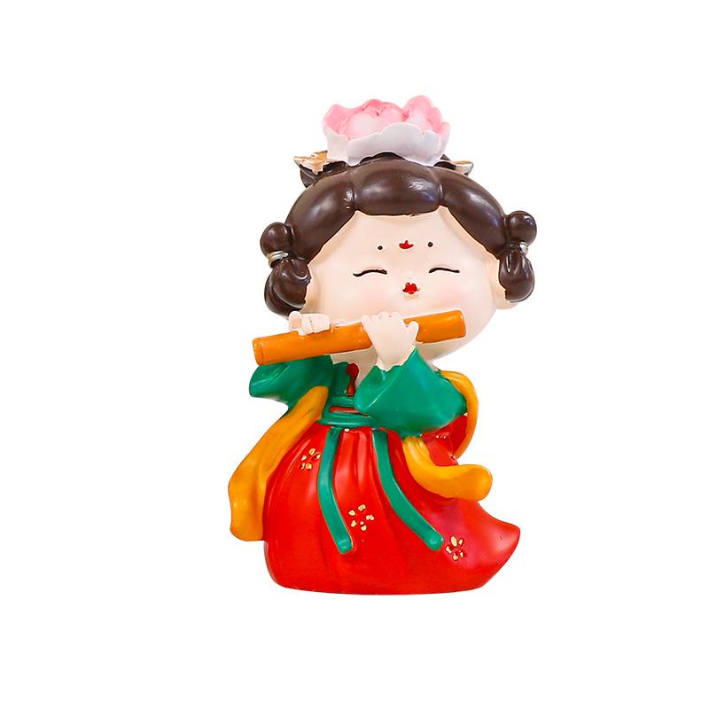 Creative Ancient Tang Lady Figurine: National Tide Style Desktop Ornament