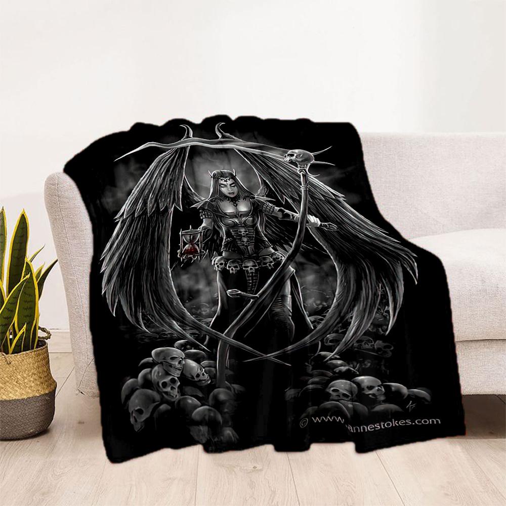 Gothic Style Blanket Soft & Cozy Suitable for Office Seaside Bed Four Seasons Universal Digital Print Unique Gift for Family and Friends Camping