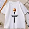 Torta Pounder Humburger Printed Meme Tshirt Women Round Neck Short Sleeve Casual Comfortable Tshirt Streetwear