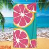 Teal Background Big Grapefruit Slice Pattern Quick Dry Sand Resistant Swimming Beach Towel