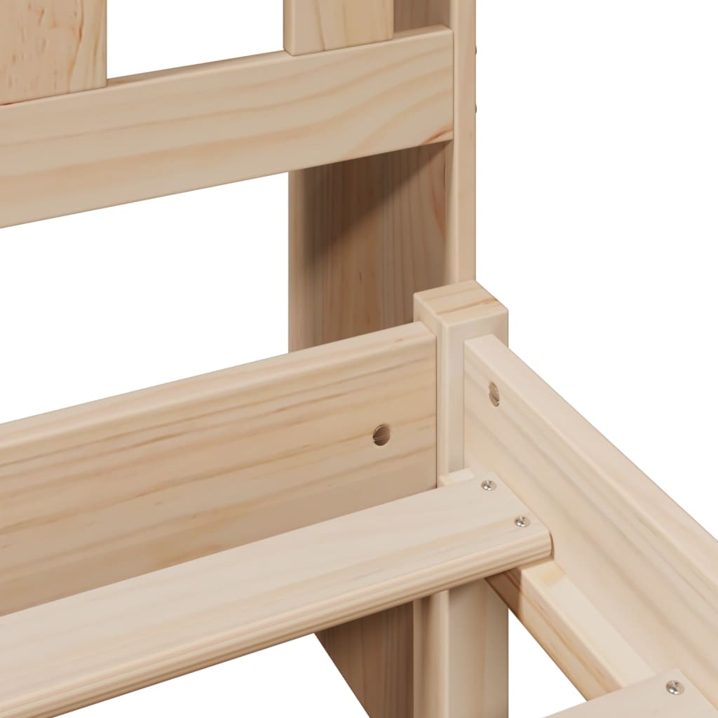Solid Wood Bed with Shelf Without Mattress 180x200 Cm Pine Wood